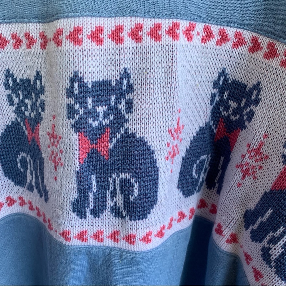 Vintage Kitty Cat Collared Sweatshirt Women’s Size 26W 90s Sweater XXL - Picture 4 of 7